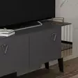 TV-taso Anthracite 120x30x50 cm - 100% Melamiinipinnoitettu Lastulevy, PVC-jalat 15 cm, Tyylikäs ja Kestävä - TV-tasot - 8683742102212 - 4