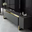 TV-taso Anthracite Gold - 100% Melamiinipinnoitettu Lastulevy, Metallijalat, 180x50x30 cm, Tyylikäs ja Kestävä - TV-tasot - 8684283557202 - 5