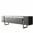 TV-taso Anthracite Gold - 100% Melamiinipinnoitettu Lastulevy, Metallijalat, 180x50x30 cm, Tyylikäs ja Kestävä - TV-tasot - 8684283557202 - 1