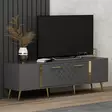 TV-taso, Anthracite Gold, 100% Melamiinipinnoitettu Lastulevy, 150x48,2x35 cm, Useita Hyllyjä, Lisäsäilytystilaa - TV-tasot - 8683743397822 - 3