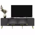 TV-taso, Anthracite Gold, 100% Melamiinipinnoitettu Lastulevy, 150x48,2x35 cm, Useita Hyllyjä, Lisäsäilytystilaa - TV-tasot - 8683743397822 - 5