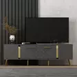 TV-taso, Anthracite Gold, 100% Melamiinipinnoitettu Lastulevy, 150x48,2x35 cm, Useita Hyllyjä, Lisäsäilytystilaa - TV-tasot - 8683743397822 - 2