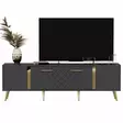 TV-taso, Anthracite Gold, 100% Melamiinipinnoitettu Lastulevy, 150x48,2x35 cm, Useita Hyllyjä, Lisäsäilytystilaa - TV-tasot - 8683743397822 - 1