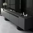 TV-taso Anthracite Musta 180x50x30 cm, 100% Melamiinipinnoitettu Lastulevy, Taivutettavat Metallijalat 16 cm - TV-tasot - 8684283557172 - 5