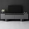 TV-taso Anthracite Musta 180x50x30 cm, 100% Melamiinipinnoitettu Lastulevy, Taivutettavat Metallijalat 16 cm - TV-tasot - 8684283557172 - 3