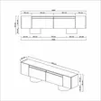 TV-taso Anthracite Musta 180x50x30 cm, 100% Melamiinipinnoitettu Lastulevy, Taivutettavat Metallijalat 16 cm - TV-tasot - 8684283557172 - 8