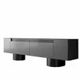 TV-taso Anthracite Musta 180x50x30 cm, 100% Melamiinipinnoitettu Lastulevy, Taivutettavat Metallijalat 16 cm - TV-tasot - 8684283557172 - 1