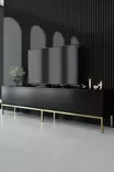 TV-taso, musta kulta, 180 cm leveä, kestävä, moderni - TV-tasot - 8684282484172 - 2