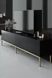 TV-taso, musta kulta, 180 cm leveä, kestävä, moderni - TV-tasot - 8684282484172 - 4
