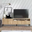 TV-taso, tammi, 180 cm leveä, kestävä, runsaasti säilytystilaa - TV-tasot - 8682870753662 - 2