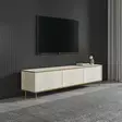 TV-taso Travertiini Kulta - 100% Melamiinipinnoitettu Lastulevy, 180x45,2x35 cm, Useita Hyllyjä, Seinäkiinnitys - TV-tasot - 8684283460182 - 3