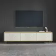 TV-taso Travertiini Kulta - 100% Melamiinipinnoitettu Lastulevy, 180x45,2x35 cm, Useita Hyllyjä, Seinäkiinnitys - TV-tasot - 8684283460182 - 2