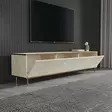 TV-taso Travertiini Kulta - 100% Melamiinipinnoitettu Lastulevy, 180x45,2x35 cm, Useita Hyllyjä, Seinäkiinnitys - TV-tasot - 8684283460182 - 5