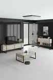 TV-taso, travertiininmusta, Leveys 180 cm, syvyys 30 cm, korkeus 50 cm, kestävä, tyylikäs, tilava - TV-tasot - 8684282970422 - 3
