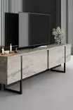 TV-taso, travertiininmusta, Leveys 180 cm, syvyys 30 cm, korkeus 50 cm, kestävä, tyylikäs, tilava - TV-tasot - 8684282970422 - 5