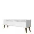 TV-taso, valkoinen, 100% melamiinipinnoitettu lastulevy, 150x30x50 cm, 18 mm, 2 pakettia, kestävä ja tyylikäs - TV-tasot - 8684282191032 - 1