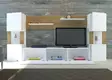 TV-taso, Valkoinen Tiikki, 100% Melamiinipinnoitettu Lastulevy, 18 mm, Leveys 160 cm, Korkeus 125 cm, Syvyys 31,5 cm - TV-tasot - 8681181980262 - 2
