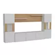TV-taso, Valkoinen Tiikki, 100% Melamiinipinnoitettu Lastulevy, 18 mm, Leveys 160 cm, Korkeus 125 cm, Syvyys 31,5 cm - TV-tasot - 8681181980262 - 1