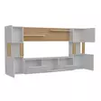 TV-taso, Valkoinen Tiikki, 100% Melamiinipinnoitettu Lastulevy, 18 mm, Leveys 160 cm, Korkeus 125 cm, Syvyys 31,5 cm - TV-tasot - 8681181980262 - 7