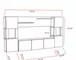 TV-taso, Valkoinen Tiikki, 100% Melamiinipinnoitettu Lastulevy, 18 mm, Leveys 160 cm, Korkeus 125 cm, Syvyys 31,5 cm - TV-tasot - 8681181980262 - 8