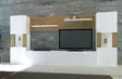 TV-taso, Valkoinen Tiikki, 100% Melamiinipinnoitettu Lastulevy, 18 mm, Leveys 160 cm, Korkeus 125 cm, Syvyys 31,5 cm - TV-tasot - 8681181980262 - 3