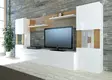 TV-taso, Valkoinen Tiikki, 100% Melamiinipinnoitettu Lastulevy, 18 mm, Leveys 160 cm, Korkeus 125 cm, Syvyys 31,5 cm - TV-tasot - 8681181980262 - 4