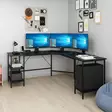 Työpöytä 180x76x60 cm, Musta, 100% Melamiinipinnoitettu Lastulevy, Kestävä ja Tyylikäs Opiskelupöytä - Työpöydät - 8684282258582 - 3