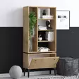 Tyylikäs ja Kestävä Tammi-Musta Kirjahylly - 100% Melamiinipinnoitettu, 65x160x30 cm, Helppo Koota ja Huoltaa - Kirjahyllyt - 8683742501992 - 3