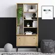 Tyylikäs ja Kestävä Tammi-Musta Kirjahylly - 100% Melamiinipinnoitettu, 65x160x30 cm, Helppo Koota ja Huoltaa - Kirjahyllyt - 8683742501992 - 2