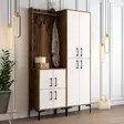 Tyylikäs ja Toimiva Eteisen Hall Stand - Pähkinävalkoinen, 120x200x35 cm, Metalli- ja Muoviyksityiskohdat - Eteiskaapit - 8683342170222 - 3