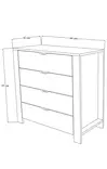 Tyylikäs Lipasto: 90x85x42 cm, 4 Vetolaatikkoa, Vaalea Pähkinä Valkoinen, 100% Melamiinipinnoitettu, Helppo Koota - Lipastot ja senkit - 8684282617662 - 8