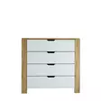 Tyylikäs Lipasto: 90x85x42 cm, 4 Vetolaatikkoa, Vaalea Pähkinä Valkoinen, 100% Melamiinipinnoitettu, Helppo Koota - Lipastot ja senkit - 8684282617662 - 1