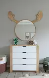 Tyylikäs Lipasto: 90x85x42 cm, 4 Vetolaatikkoa, Vaalea Pähkinä Valkoinen, 100% Melamiinipinnoitettu, Helppo Koota - Lipastot ja senkit - 8684282617662 - 2
