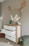 Tyylikäs Lipasto: 90x85x42 cm, 4 Vetolaatikkoa, Vaalea Pähkinä Valkoinen, 100% Melamiinipinnoitettu, Helppo Koota - Lipastot ja senkit - 8684282617662 - 4
