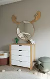 Tyylikäs Lipasto: 90x85x42 cm, 4 Vetolaatikkoa, Vaalea Pähkinä Valkoinen, 100% Melamiinipinnoitettu, Helppo Koota - Lipastot ja senkit - 8684282617662 - 3