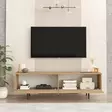 Tyylikäs Olohuoneen Kalustesetti: Tammi, 100% Melamiinipinnoitettu, TV-taso 160x45x35,5 cm, Sohvapöytä 90x37,6x60 cm - Huonekalut - 8684283262892 - 5