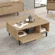 Tyylikäs Olohuoneen Kalustesetti: Tammi, 100% Melamiinipinnoitettu, TV-taso 160x45x35,5 cm, Sohvapöytä 90x37,6x60 cm - Huonekalut - 8684283262892 - 6