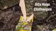 UltraGrime Life Outdoor XXL+ puhdistusliinat 80 kpl – 100 % biohajoava, hajusteeton, alkoholiton, 38×25 cm (EN 14046) - Siivousrätit ja -liinat - 5060460470312 - 17