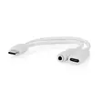 USB-C Sovitin | USB 2.0 | USB-C Uros | USB-C Naaras / 3.5 mm naaras | 0.10 m | Pyöreä | Niklattu | PVC | Valkoinen | Laatikko - Tietokone ja verkko - 5412810419272 - 1