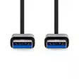 USB kaapeli | USB 3.2 Gen 1 | USB-A Uros | USB-A Uros | 5 Gbps | Niklattu | 1.00 m | Pyöreä | PVC | Musta | Label - Tietokone ja verkko - 5412810421862 - 10