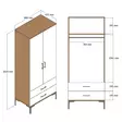 Vaatekaappi 80x47,5x201,4 cm, Pähkinä Valkoinen, 100% Melamiinipinnoitettu Lastulevy, 18 mm, 2 Pakettia - Vaatekaapit - 8684282088882 - 6