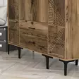 Vaatekaappi, Pähkinä, 100% Melamiinipinnoitettu Lastulevy, 18 mm, 160x47,5x201,4 cm, 6 Pakettia, Helppo Koota - Vaatekaapit - 8684282089452 - 5