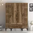 Vaatekaappi, Pähkinä, 100% Melamiinipinnoitettu Lastulevy, 18 mm, 160x47,5x201,4 cm, 6 Pakettia, Helppo Koota - Vaatekaapit - 8684282089452 - 2