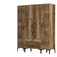 Vaatekaappi, Pähkinä, 100% Melamiinipinnoitettu Lastulevy, 18 mm, 160x47,5x201,4 cm, 6 Pakettia, Helppo Koota - Vaatekaapit - 8684282089452 - 1