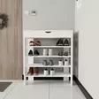 Valkoinen Kenkäkaappi - 100% Melamiinipinnoitettu Lastulevy, 80x90x30 cm, Useita Hyllyjä, Seinään Kiinnitettävä - Kenkäkaapit - 8684283421022 - 2