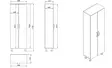 Valkoinen Kylpyhuonekaappi - 100% Melamiinipinnoitettu Lastulevy, 18 mm, 59,4x173,6x31,5 cm, Useita Hyllyjä, Seinäkiinnitys - Kylpyhuonekalusteet - 8681181596562 - 7