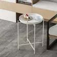Valkoinen Metallinen sohvapöytä - Tyylikäs ja Kestävä Huonekalu, Leveys 46 cm, Korkeus 56 cm, Syvyys 46 cm - Sohvapöydät - 8684282461302 - 3