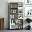 Valkoinen Pähkinä Kirjahylly - 100% Melamiinipinnoitettu Lastulevy, 80x170x22 cm, Siirrettävä Hylly, Kiinnitettävä Seinä - Kirjahyllyt - 8681875183382 - 4