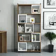 Valkoinen Pähkinä Kirjahylly - 100% Melamiinipinnoitettu Lastulevy, 80x170x22 cm, Siirrettävä Hylly, Kiinnitettävä Seinä - Kirjahyllyt - 8681875183382 - 3