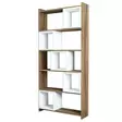 Valkoinen Pähkinä Kirjahylly - 100% Melamiinipinnoitettu Lastulevy, 80x170x22 cm, Siirrettävä Hylly, Kiinnitettävä Seinä - Kirjahyllyt - 8681875183382 - 1